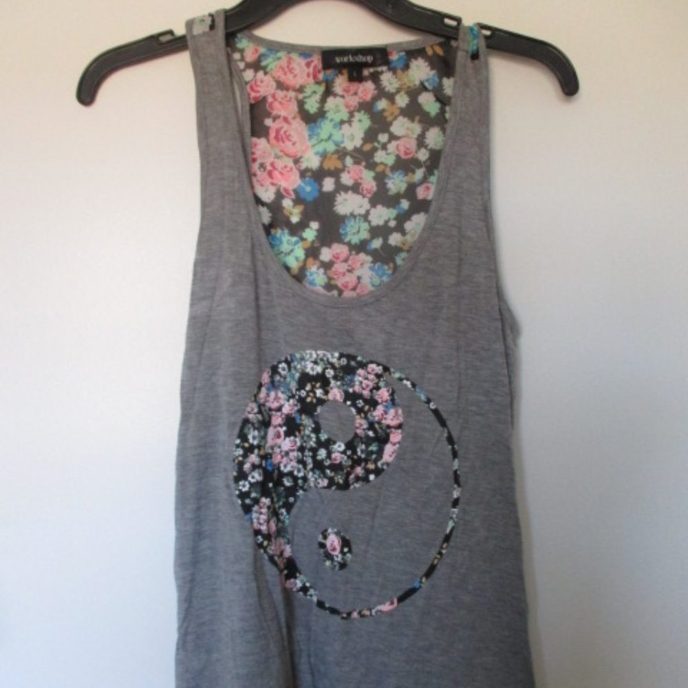 Floral Print Yin Yang Tank Top